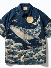 Load image into Gallery viewer, Ocean And Whale Elements Japanese Vacation Style Men's Short Sleeve T-shirt