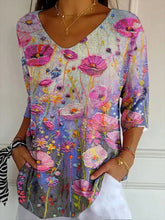 Load image into Gallery viewer, Vintage Bohemian Vintage Floral Art T-shirt