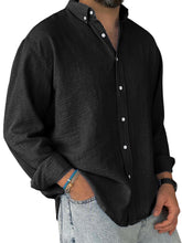Load image into Gallery viewer, Men's Casual Simple Cotton Lapel Long-Sleeved Shirt