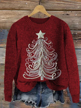 Load image into Gallery viewer, Classy Christmas Tree Pearl Art Cozy Knit Sweater