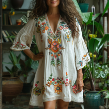 Load image into Gallery viewer, Women's Retro Ethnic Bohemian Style Mini Short Skirt Dress