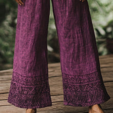 Load image into Gallery viewer, Bohemian Holiday Style Retro Linen Floral Ethnic Totem Print Casual Pants