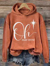 Load image into Gallery viewer, Women&#39;s Christmas Oh Night Divine Printed Casual Hoodie