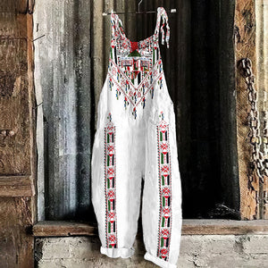 Retro Hoping Peace Forever Print Jumpsuit