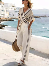 Load image into Gallery viewer, Women'S Loose Striped Wide Leg Pants Suit