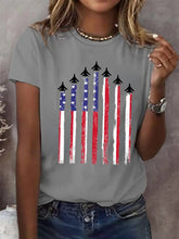 Load image into Gallery viewer, Women&#39;s Red White Blue Print T-shirt