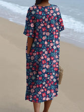 Load image into Gallery viewer, Retro Style Countryside Floral Pattern Printed Women's Flowy Dress