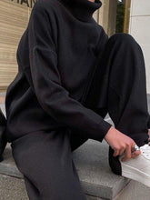 Load image into Gallery viewer, Knitted solid color loose casual suit