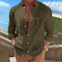 Load image into Gallery viewer, Men's Casual Corduroy Button Long Sleeve Shirt