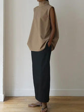 Load image into Gallery viewer, Women's Elegant Solid Color Turtle Neck Sleeveless Top