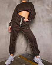 Load image into Gallery viewer, Casual Crop Top And Pants Sports Suit