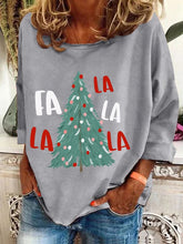 Load image into Gallery viewer, Women's Christmas Fa La La La La Christmas Tree Printed Casual Sweatshirt