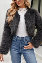 Load image into Gallery viewer, Stylish Long Sleeve Short Casual Faux Fur Jacket