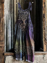 Load image into Gallery viewer, Vintage Viking Tree Of Life Gradient Art Linen Jumpsuit
