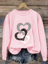 Load image into Gallery viewer, Heart/Cordate Print Valentine's Day Casual Sweatshirt