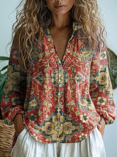 Load image into Gallery viewer, Women's Vintage Lovely Floral Art Print Casual Long Sleeve Comfortable Cotton Shirt