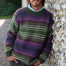 Load image into Gallery viewer, Vintage Rainbow Stripe Knit Jacquard Crew Neck Sweater（Unisex）