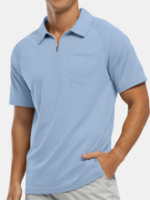 Load image into Gallery viewer, Men's Everyday Casual Raglan Sleeve Zipper Short Sleeve POLO Shirt