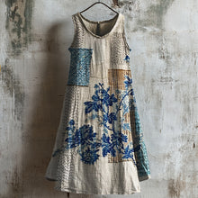 Load image into Gallery viewer, Vintage Classy Floral Textile Linen Tank Dress b0f6