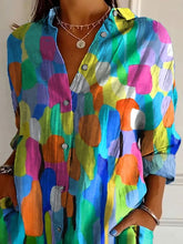 Load image into Gallery viewer, Abstract Summer Floral Garden Printed Women's Casual Cotton Shirt