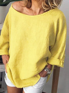 Simple Loose Solid Color Top