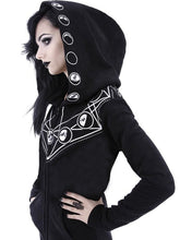 Load image into Gallery viewer, Gothic Dark Print Long Sleeve Hooded Women&#39;S Sweatshirt