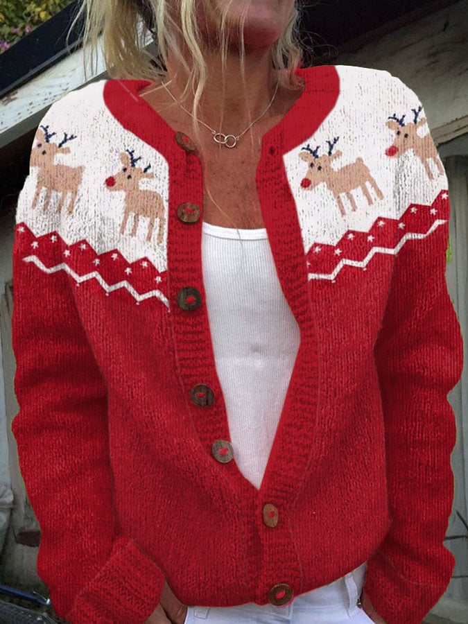 Women'S Christmas Cozy Knit Cardigan