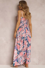 Load image into Gallery viewer, Everyday Pink Chiffon Floral Print Deep V Neck Sleeveless Maxi Dress