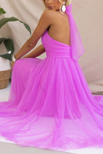 Load image into Gallery viewer, Fairy Vibes Tulle Gathered Detail Halter Maxi Dress