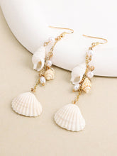 Load image into Gallery viewer, Women's Bohemian Long Pearl Shell Conch Earrings
