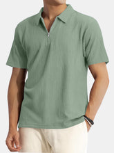 Load image into Gallery viewer, Men's Solid Color Waffle Casual Daily Short Sleeve Polo Shirt