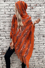 Load image into Gallery viewer, Stylish Colorful Striped Tassel Hem Knitted Hooded Shawl Cape