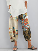 Load image into Gallery viewer, Vintage Japanese Floral Art Patch Printed Casual Pants