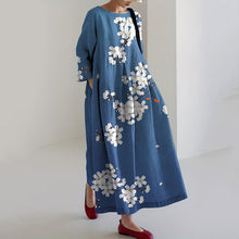 Load image into Gallery viewer, Vintage Japanese Cherry Blossoms Art  Casual Midi Dress