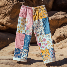 Load image into Gallery viewer, Women's Retro Geometric Floral Art Cotton And Linen Casual Pants 8ac3