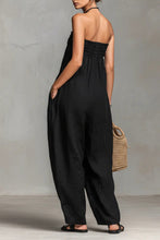 Load image into Gallery viewer, Women's Minimalist Loose-fitting Linen Blend Strapless Jumpsuit With Tie Closure