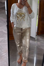 Load image into Gallery viewer, Fashionable Sequin Top And Bronzing Trousers Two-piece Set