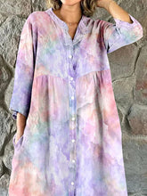 Load image into Gallery viewer, Women's Watercolor Gradient Art Print Flowing Dress