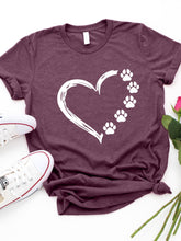Load image into Gallery viewer, Women's Pet Lover Valentines Day Printed Round Neck Short Sleeve T-Shirt