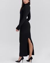 Load image into Gallery viewer, Fashion Solid Color Half High Collar Long Sleeve Dress