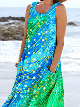 Load image into Gallery viewer, Women's Wave Ocean Art Print Pocket Casual Resort Comfort Maxi Dress