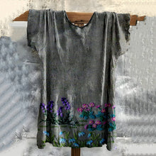 Load image into Gallery viewer, Vintage Bohemian Embroidered Floral Cotton T-shirt
