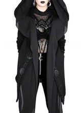 Load image into Gallery viewer, Gothic Style Dark Print Long-Sleeved Hooded Irregular Stitching Print Long Coat