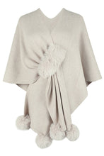 Load image into Gallery viewer, Solid Color Fur Ball Casual Knitted Shawl Cardigan