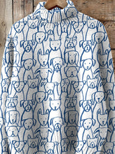 Load image into Gallery viewer, Watercolor Line Drawing Dog Pattern Printed Knit Turtleneck Pullover Sweater