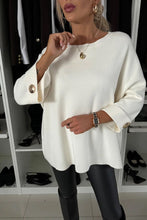 Load image into Gallery viewer, Women's Round Neck Mid-sleeve Knitted Casual Top