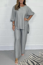 Load image into Gallery viewer, Satin crew neck casual suit