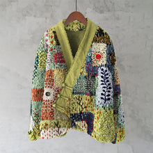Load image into Gallery viewer, Stitching Floral Embroidery Geometric Patchwork Pattern Women's Kimono