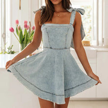 Load image into Gallery viewer, Elegant Bow Square Neck Dress
