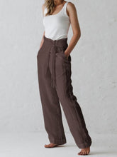 Load image into Gallery viewer, Cotton Linen Lace Up Casual Pants